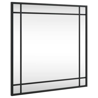 Metalen wandspiegel vierkant met zwart frame