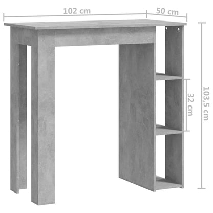 Bartafel Met Schap 102X50X103,5 Cm Bewerkt Hout