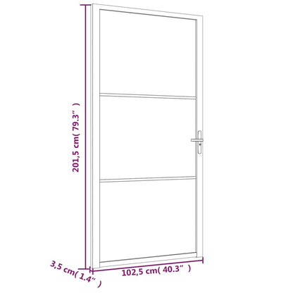 Zwarte binnendeur - Getint ESG-glas en aluminium zwart raster